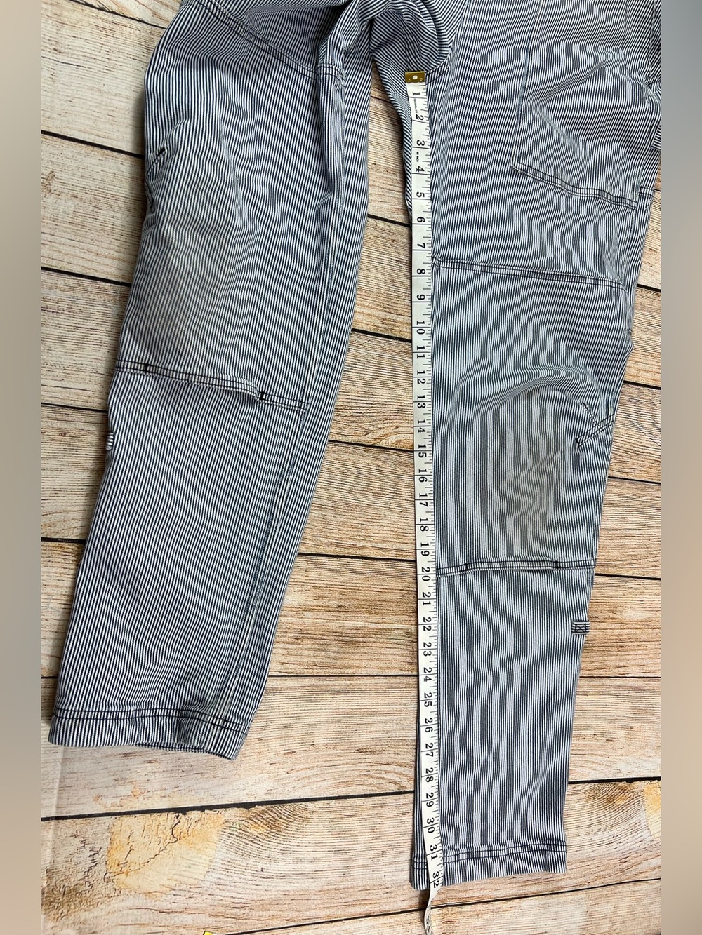 Women’s Duluth Trading Overalls Size Mx33 Rootstock Engineer Striped Gardening - Picture 8 of 13